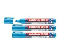 EDDING Lot de 3 Marqueurs pour Tableaux blancs 360 bleu clair 1,5-3 mm