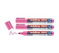 edding 360 Marqueur pour tableaux blancs - rose - 1 stylo - pointe ronde 1,5-3 mm - feutre effaçable - pour tableaux blanc, magnétique, mémo et chevalet de conférence - sketchnotes