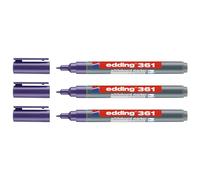 EDDING Lot de 3 Marqueurs pour Tableaux Blancs 361 Violet Pointe Fine 1 mm