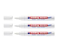 EDDING Lot de 3 Marqueurs Spécial Pneu Caoutchouc 8050 Blanc Pointe Ronde 2-4 mm