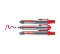 Edding Lot De 3 Marqueurs Tableaux Blancs Retract 12 Rouge 1,5-3 Mm