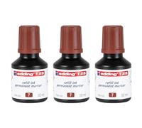 EDDING Lot de 3 Recharges D'encre 30ml T25 Goutte à Goutte Pour Marqueur Permanent Marron