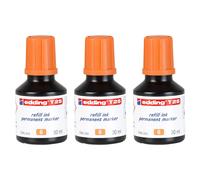 Edding Lot De 3 Recharges D'encre 30ml T25 Goutte À Goutte Pour Marqueur Permanent Orange