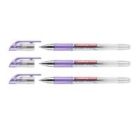 Edding Lot De 3 Rollers À Encre Gel 2185 Violet Métallisé 0,7 Mm