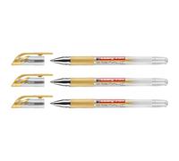 Edding Lot De 3 Rollers À Encre Gel Grip 2185 Or Pointe 0,7 Mm