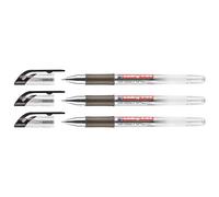 EDDING Lot de 3 Rollers Encre Gel Grip 2185 Noir Pointe 0,7 mm