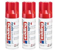 EDDING Lot de 3 Sprays 200ml Peinture Acrylique Permanent 5200 Rouge Trafic Brillant