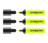 Edding Lot De 3 Surligneurs 345 Jaune Pointe Biseauté 2-5 Mm