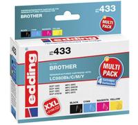 Edding Encre remplace Brother LC-980BK, LC-980C, LC-980M, LC-980Y compatible pack bundle couleur EDD-433 18-433