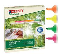 Edding® Lot de 4 surligneurs 24 rechargeables Pointe biseautée 2-5 mm Couleur de l'encre : 4 pièces