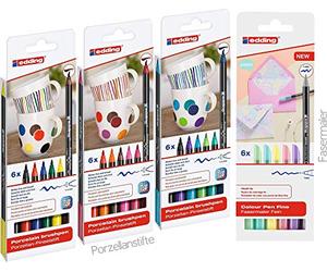 Edding Lot de 4200 crayons à porcelaine (18 pièces) + 6 feutres pastel Nouvelle édition