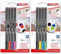 edding Lot de 4200 stylos pinceaux pour porcelaine (également pour verre et céramique) - Couleurs standard + couleurs supplémentaires (4 + 4)
