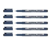 EDDING Lot de 5 Feutres Fin de Précision 1880 Pointe Calibrée Noir (0.05) 0,2 mm