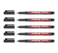 Edding Lot De 5 Feutres Permanent 140 S Noir Pointe Extra Fine 0,3 Mm
