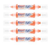 Edding Lot De 5 Marqueurs Acryl 3d Dble Pointe 5400 Orange Fluorescent 2-3 Mm, 5-10 Mm