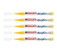 Edding Lot De 5 Marqueurs Acrylique 5300 Jaune Trafic Pointe Fine 1-2 Mm