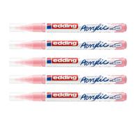 Edding Lot De 5 Marqueurs Acrylique 5300 Mauve Chic Pointe Fine 1-2 Mm