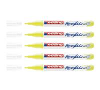 Edding Lot De 5 Marqueurs Acrylique Fin 5300 Jaune Fluorescent 1-2 Mm