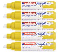 Edding Lot De 5 Marqueurs Acrylique Large 5000 Jaune Trafic 5-10 Mm