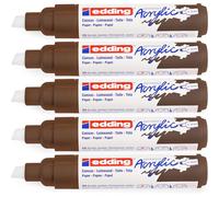 Edding Lot De 5 Marqueurs Acrylique Large 5000 Marron Chocolat 5-10 Mm