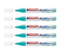 Edding Lot De 5 Marqueurs Acrylique Moyen 5100 Turquoise Opulent 2-3 Mm