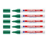 Edding Lot De 5 Marqueurs Peinture 750 Vert Pointe Ronde 2-4 Mm
