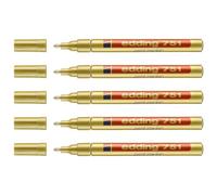 EDDING Lot de 5 Marqueurs Peinture 751 Or Pointe Ronde 1-2 mm