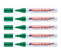 Edding Lot De 5 Marqueurs Peinture 8750 Spécial Industrie Vert Pointe Ronde 2-4 Mm