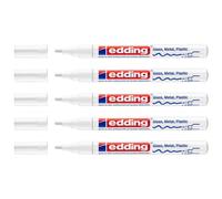 Edding Lot De 5 Marqueurs Peinture Brillante 751 Blanc Pointe Moyenne 1-2 Mm