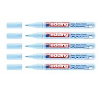 Edding Lot De 5 Marqueurs Peinture Brillante 751 Bleu Pastel Pointe Ronde 1-2 Mm