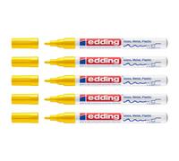 Edding Lot De 5 Marqueurs Peinture Brillante 751 Jaune Pointe Ronde 1-2 Mm