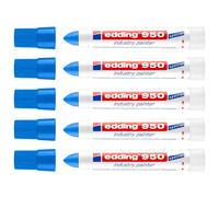 Edding Lot De 5 Marqueurs Peinture Spécial Industrie 950 Bleu Pointe Ronde 10 Mm