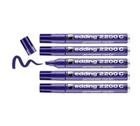 Edding Lot De 5 Marqueurs Permanent 2200 C Violet 1-5 Mm