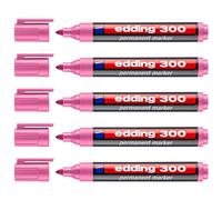EDDING Lot de 5 Marqueurs Permanent 300 Pointe Ronde Rose 1,5-3 mm