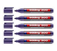 EDDING Lot de 5 Marqueurs Permanent 300 Violet Pointe Ronde 1,5-3 mm