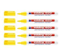 Edding Lot De 5 Marqueurs Permanent 400 Jaune Pointe Fine 1 Mm