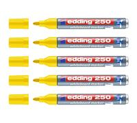 Edding Lot De 5 Marqueurs Pour Tableaux Blancs 250 Jaune 1,5-3 Mm