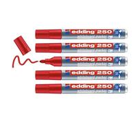 Edding Lot De 5 Marqueurs Pour Tableaux Blancs 250 Rouge 1,5-3 Mm