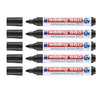 edding Marqueur tableau blanc 660 – pointe ogive 1,5–3 mm – effaçable – noir