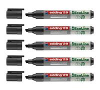 Edding Lot De 5 Marqueurs Tableaux Blancs Ecoline 29 Noir Pointe Biseautée 1-5 Mm