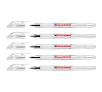 Edding Lot De 5 Rollers À Encre Gel 2185 Blanc Pointe 0,7 Mm