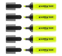 Edding Lot De 5 Surligneurs 345 Jaune Pointe Biseauté 2-5 Mm