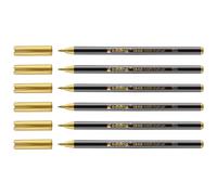 Edding Lot De 6 Feutres 1340 Or Métallisé Pointe Pinceau 1-6 Mm