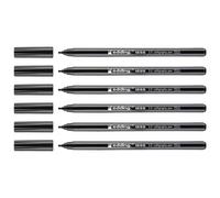 Edding Lot De 6 Feutres Calligraphie 1255 2.0 Noir Pointe 2 Mm