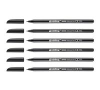 EDDING Lot de 6 Feutres Coloriage pointe fine 1200 noir 1 mm