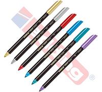 Edding Lot de 6 feutres de coloriage spéciaux pour écrire, peindre et marquer - Largeur de trait : 1 mm - Or argenté rouge bleu vert violet