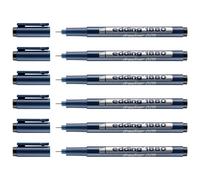 Edding Lot De 6 Feutres Fin De Précision 1880 Pointe Calibrée Noir (0.05) 0,2 Mm