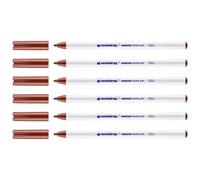 Edding Lot De 6 Feutres Pour Textiles 4600 Marron Pointe Fine 1 Mm