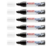 Edding Lot De 6 Marqueurs Acrylique 5000 Noir Pointe Large 5-10 Mm