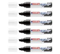 EDDING Lot de 6 Marqueurs Acrylique 5000 Noir Pointe Large 5-10 mm